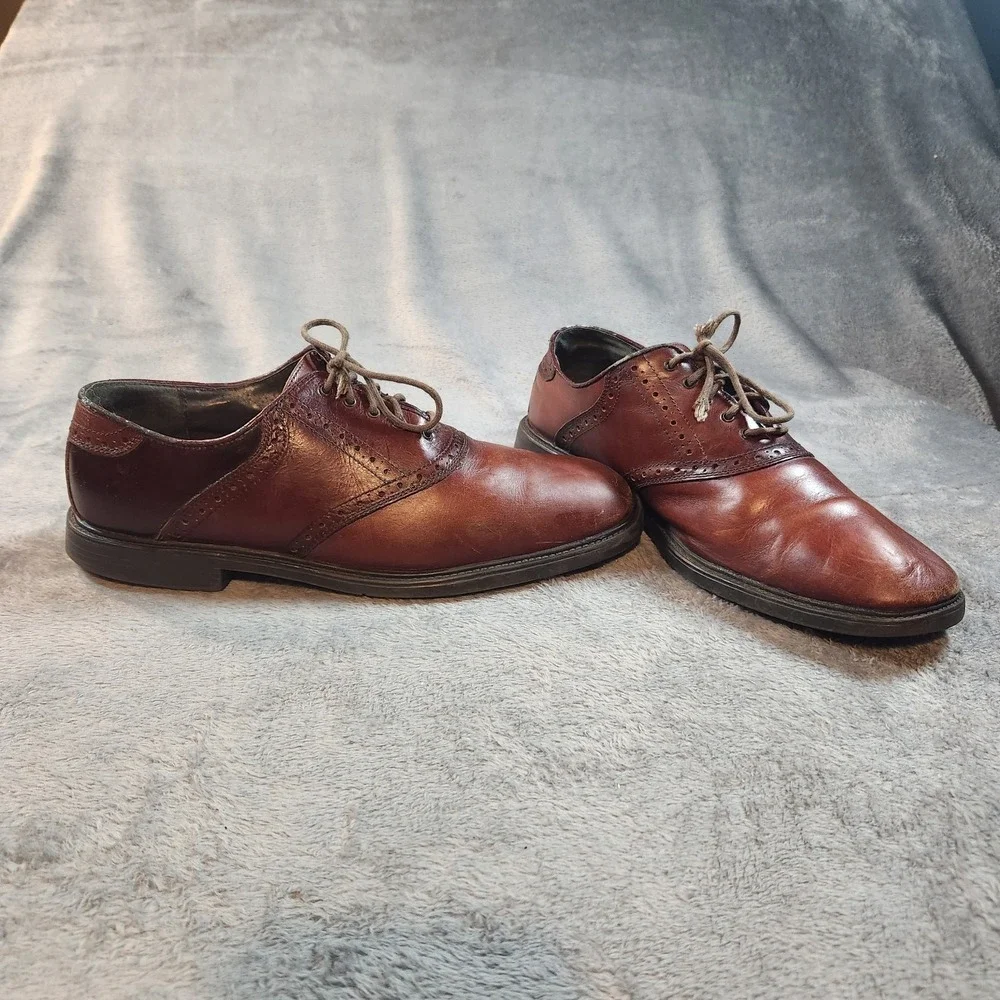 Nunn Bush Shoes Mens 12 Brown Leather Plain Toe Oxford Macallister 84046-200
